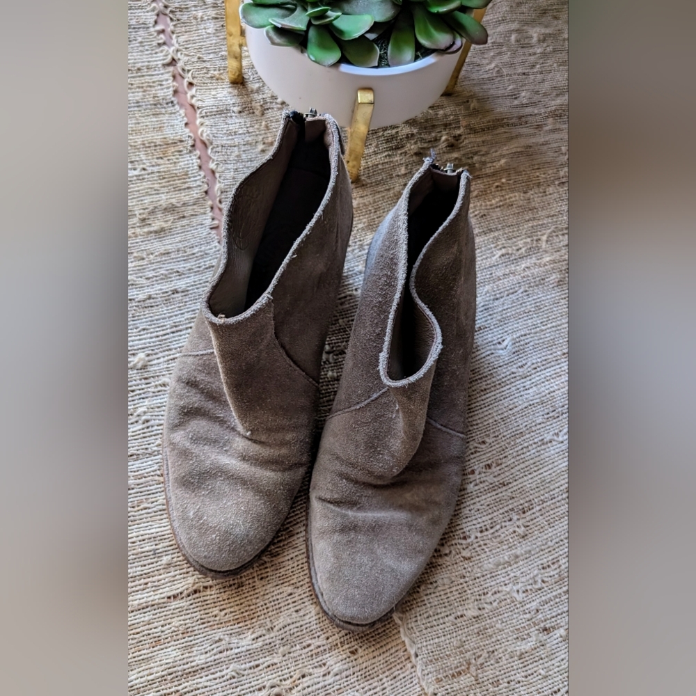 Fiorentini + Baker • Suede  Ankle Booties in Taupe